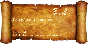Biehler Liander névjegykártya